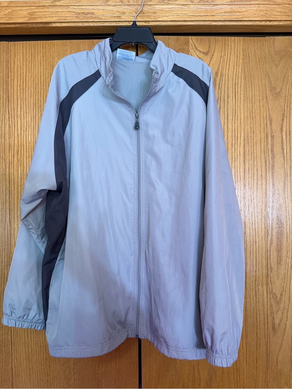 Light Gray and Charcoal Windbreaker Jacket